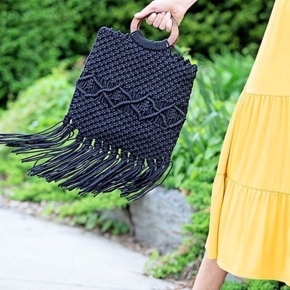 Danielle Nicole Woven Fringe Bag - Picture 2 of 5